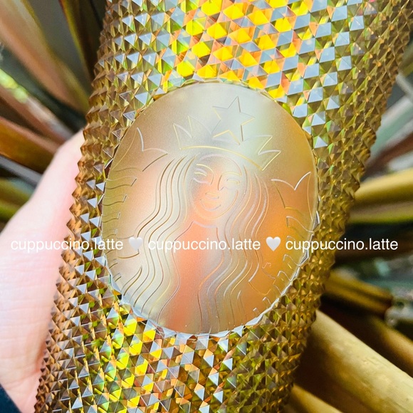 💜2 NEW💛Starbucks UW University of Washington 2022 Studded Bling Gold Cups - Picture 4 of 9